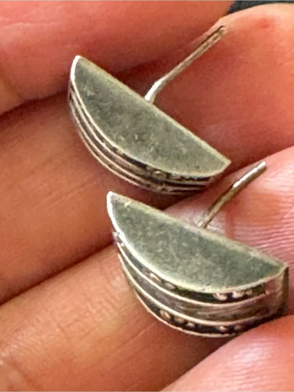 Lois Hill Signed 925 Sterling Silver Ornate Rectangular Statement Earrings
